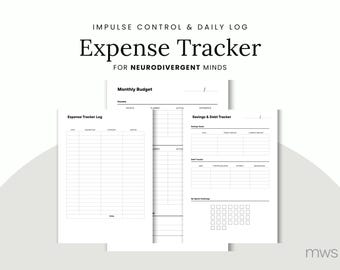 ADHD Budget Planner Bundle, Financial Workbook PDF, Impulse Spending Tracker, Bill Subscription Organizer, GoodNotes Printable
