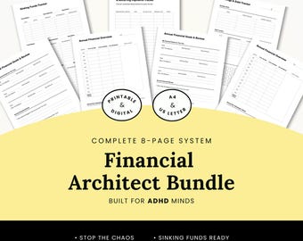 ADHD Budget Planner Bundle, Financial Reset Workbook PDF, Sinking Funds Tracker, Debt Payoff Organizer, GoodNotes Printable A4