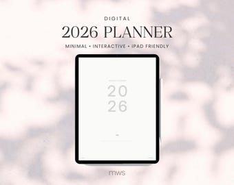 2026 Digital Planner with Daily Template | Minimal iPad Planner
