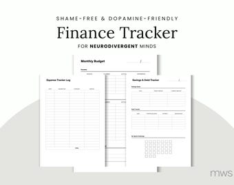 ADHD Budget Planner Printable, Impulse Spending Log, Neurodivergent Money Tracker, Dopamine Friendly Finance Set, GoodNotes iPad PDF