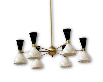 Lámpara de araña de inspiración moderna de mediados de siglo / Lámparas de techo estilo Stilnovo / Lámpara personalizable