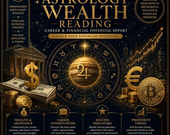 Astrologie Wealth Reading | Rapport Carrière en financieel potentieel | Gepersonaliseerde pdf-analyse geboortekaart
