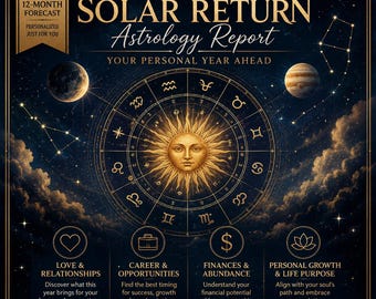 Your Personal Year Ahead Astrology Reading | Solar Return Chart & 12-Month Forecast | PDF Report