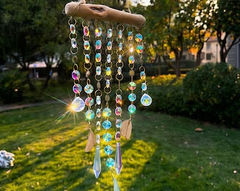 Handgefertigtes Kristall Baum Blatt Windspiel für Garten oder Gedenkstätte