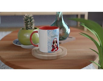 Feliz Natal - Caneca de cerâmica branca 11oz com cor no interior