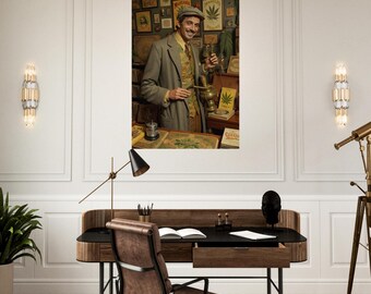 Pôster retrô de maconha, arte de parede retrô, ideia de presente para loja de cannabis com impressão retrô