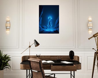 uma figura de rocha brilhante de cor neon