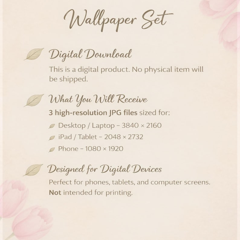 Blush Pink Tulip Mountain Wallpaper Set, Phone Tablet Desktop ...