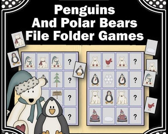 Winter File Folder Games Printable | Special Education Activities | Kindergarten Math Activities | Alphabet Letter Matching | PDF