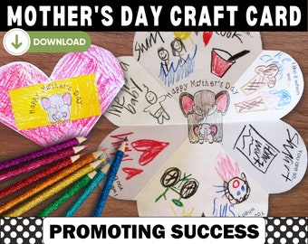 Mother's Day Card Printable PDF | DIY Mothers Day Gifts for Kids to Make | Mothers Day Craft | Mom Gift | Instant Download