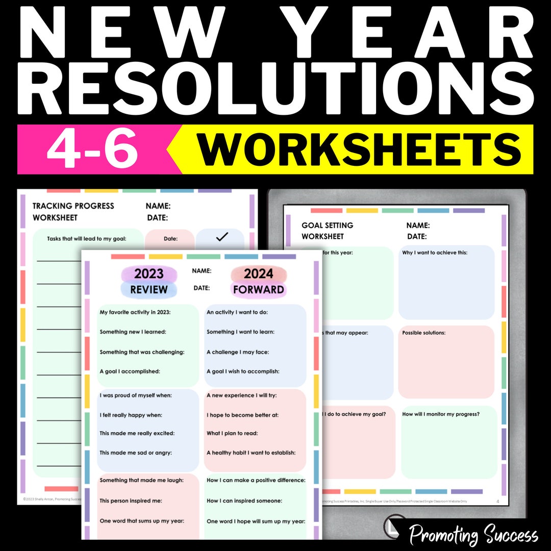 New Year Activities New Years Goals New Year Resolution Worksheet Craft ...