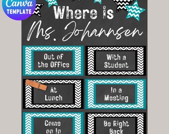 Custom Door Sign for Office | Guidance Counselor Gifts | Elementary School Counselor | In Out of Office Door Sign | Signage for Office Door