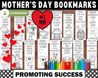 Mothers Day Gifts | Mothers Day Coloring | Printable Bookmarks to Color | Craft | Digital PDF Download