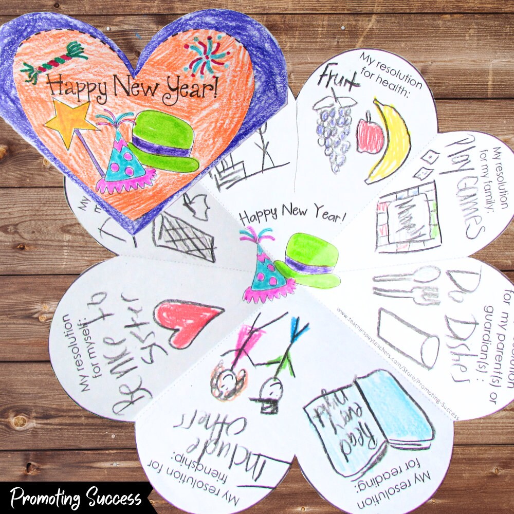 New Year Activities New Years Goals New Year Resolution Worksheet Craft ...