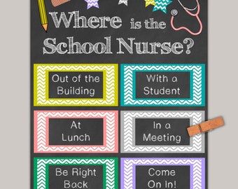 Gift for School Nurse | Out of Office Door Sign | Office Door Signage | Printable PDF