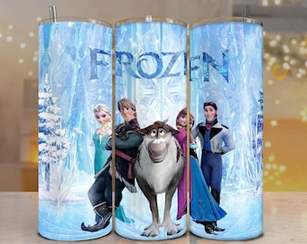 Frozen Princess Tumbler Wrap Design: 20oz,30oz Straight/Tapered PNG Sublimation (Digital Download)