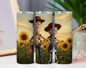 Envoltura de vaso con personajes de juguete extravagantes PNG, diseño de sublimación de dibujos animados divertidos y coloridos para niños y regalos