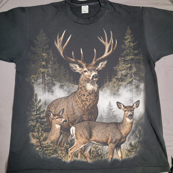 Vintage Deer PNG, Retro Hunter Deer, 90s Forest Animals Graphic, Wildlife Buck & Doe PNG, Hunting Shirt Design, Nature Y2K Art