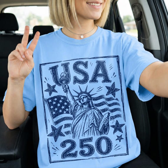 USA 250 PNG, America 250 , Vintage Patriotic Statue of Liberty PNG, 4th of July Sublimation Design, Independence Day Digital Download