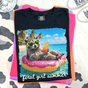 Mapache salvaje de verano PNG, divertido diseño de sublimación de mapache de playa, camiseta de verano de moda PNG, descarga digital, lindo mapache de vacaciones imagen 4