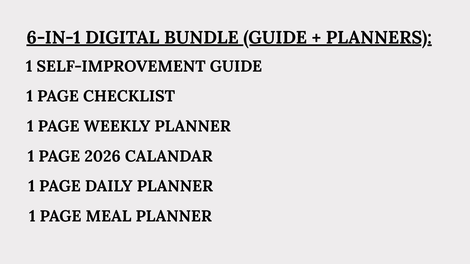 Printable Planner Bundle PDF | Self Improvement Guide + 5 Printable ...