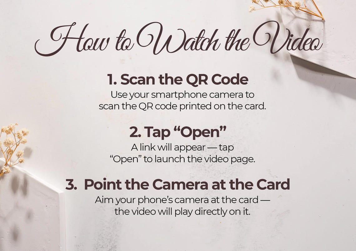 Personalized Video QR Code Birthday Card: Unique Printable Greeting ...