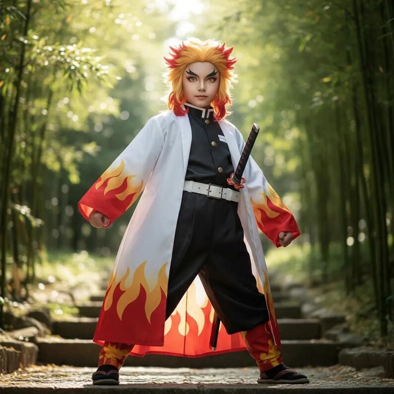 Flame Hashira Complete Cosplay Set Kyojuro Rengoku Inspired Demon 