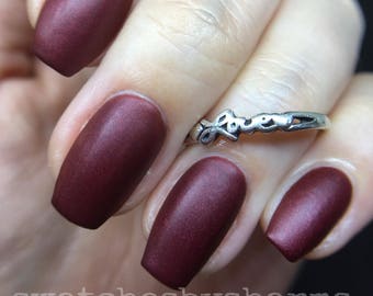 matte maroon nail polish