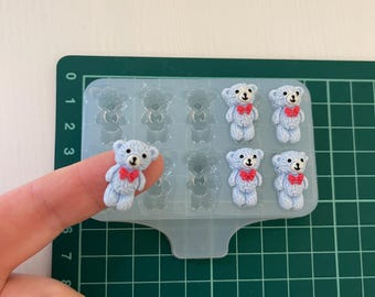 Teddy Bear Silicone Mold: Glossy Resin Earrings, Charms