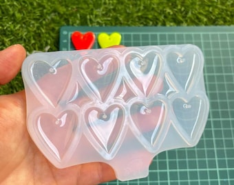 Silicone Mold – Heart Stud Earrings for Epoxy & UV Resin (3.18 cm)