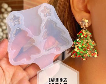 Silicone Mold for Christmas Tree Earrings