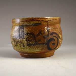 Tractor Bowl glaze drip on back 5&quot; tractor Jul23-TB1