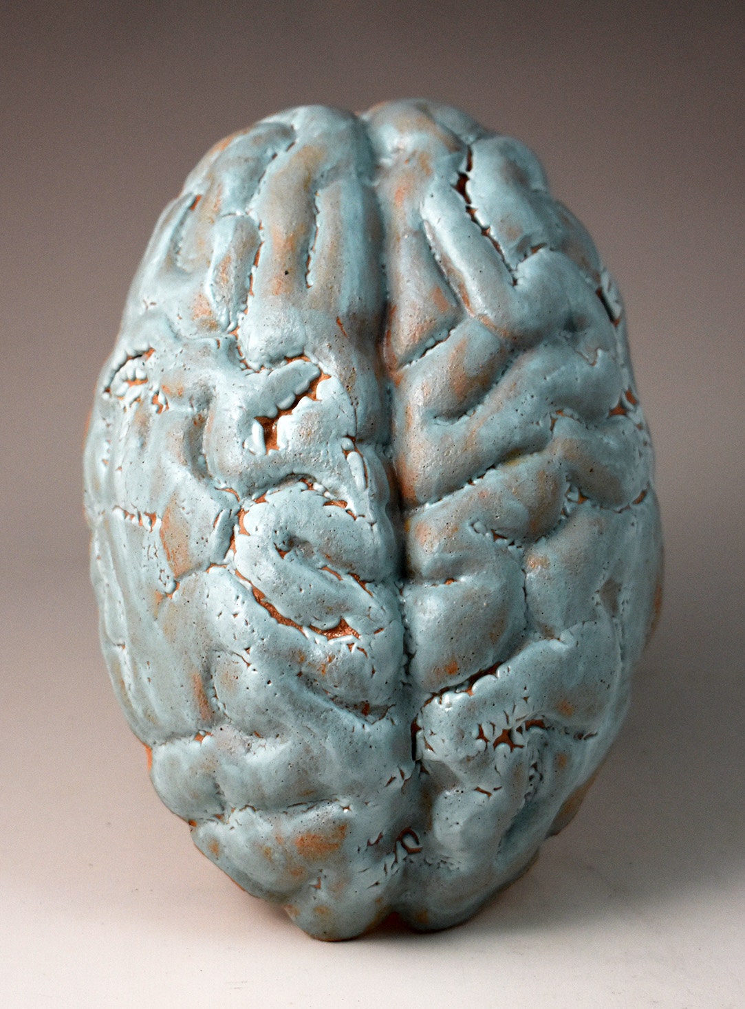Ceramic Brain Sculpture Blue Green Crawl Oct21-21b - Etsy