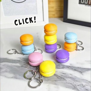 Clicky Macaron Keychain / Clicker Toy