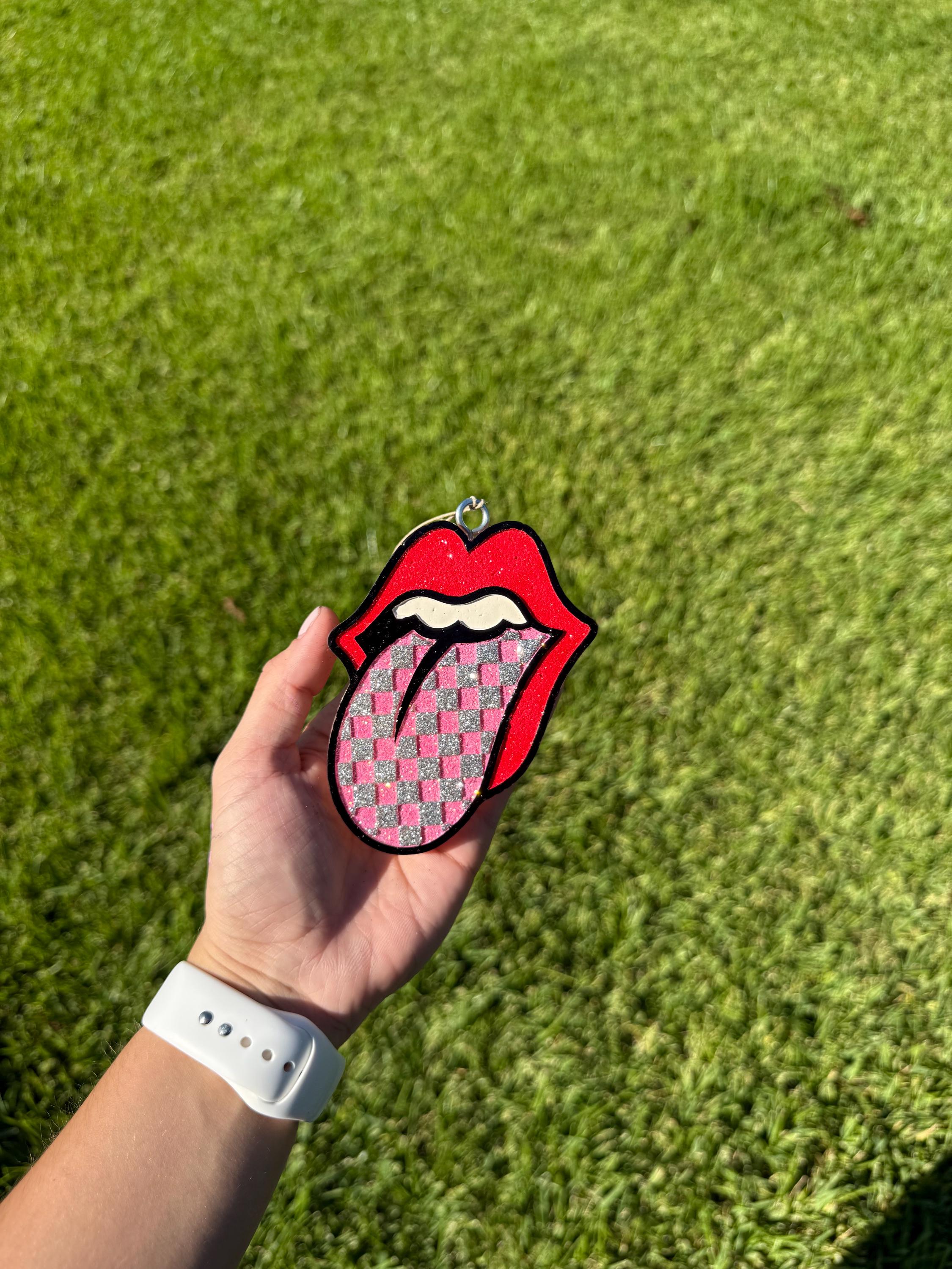 Rolling Stone Lips With Checkered Tongue - Etsy