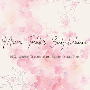Buoni regalo per trascorrere del tempo insieme madre-figlia in formato PDF | Buono regalo per la festa della mamma-figlia | Regalo di tempo invece che di oggetti - Stampabile