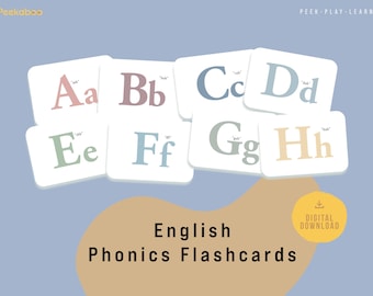 Cartes phoniques de A à Z avec sons de lettres | Lettres majuscules et minuscules