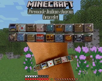 Minecraft Italian 18 charm premade bracelet