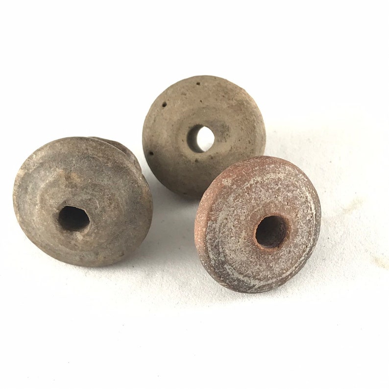terracota ancient antique clay for your assemblage No.001038 bead PRE COLUMBIAN SPINDLE whorls