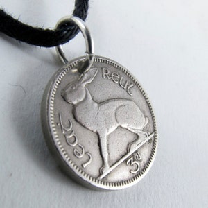 IRELAND rabbit Coin necklace pendant charm irish bunny Celtic Music Harp Eire Hare. CHOOSE YEAR birth year anniversary year No.00925 image 2