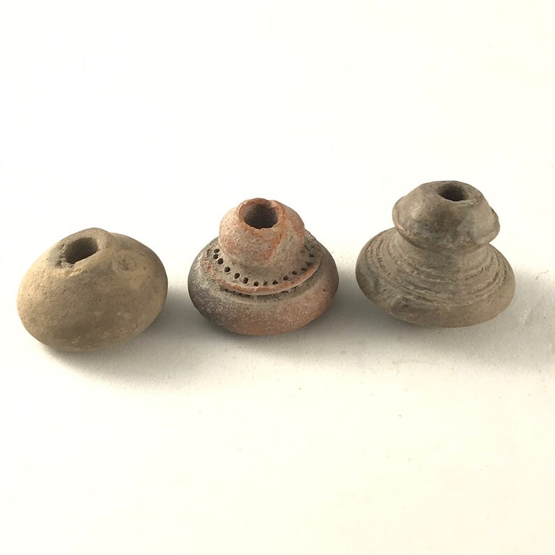 terracota ancient antique clay for your assemblage No.001038 bead PRE COLUMBIAN SPINDLE whorls