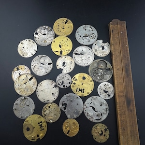 Vintage Watch Parts Assortment-  steampunk supplies -  repair - repurposing-Jewelry Collage Parts - Mixed Media N0.90