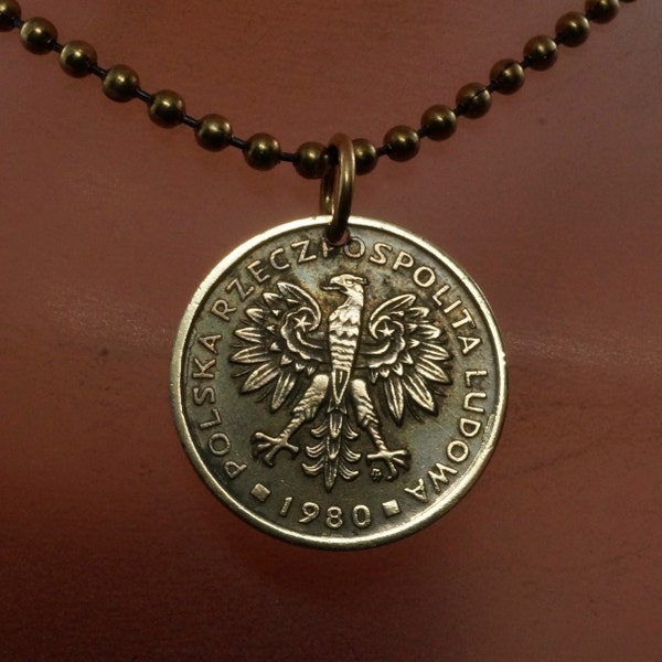 COLLIER POLOGNE - bijoux en pièces de monnaie polonaises. pendentif charm 2 zlote No.002011