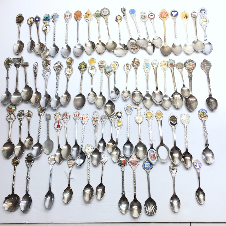 Souvenier Spoon Lot . collector spoons . Small Tourist Spoons Etsy