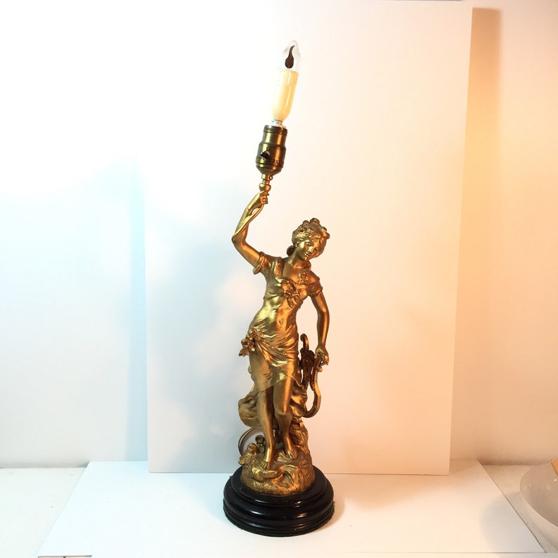 Antique French Figural Lamp. Gold Lady Lamp No.002044 cs Etsy