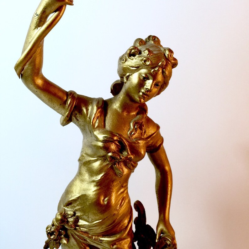 Antique French Figural Lamp. Gold Lady Lamp No.002044 cs Etsy