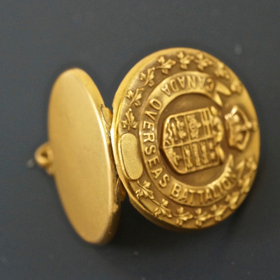 MILITARY LOCKET . gold locket. Canada Overseas Battalion . | Etsy