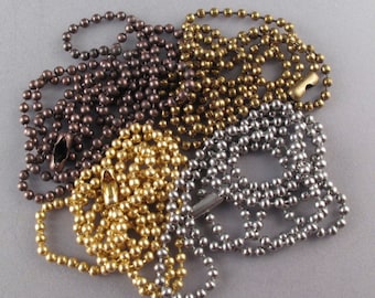 ball CHAIN necklace . copper ball chain necklace.  stainless steel necklace chain. brass ball chain. mens chain  . mens jewelry.  No.00913
