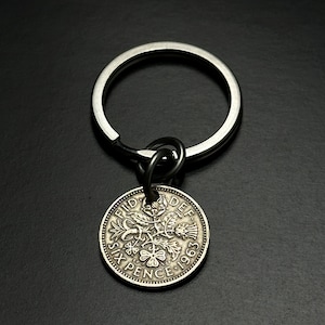 Birth year Sixpence Necklace . ENGLAND coin charm. lucky coin. bridal wedding coin. choose year UK No.00750 image 5