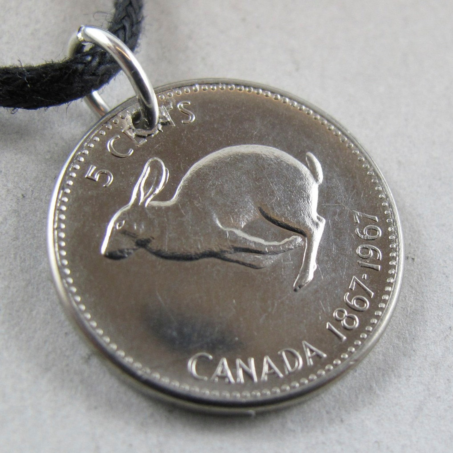 1967 Rabbit Charm. Canada Coin Necklace. Canada Charm. Rabbit | Etsy
